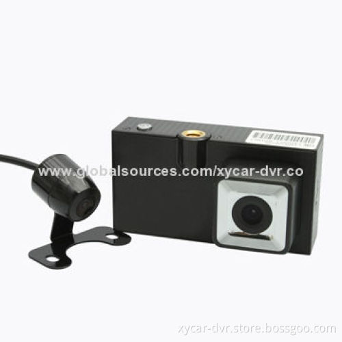 HD 720P Dual-lens Car Black Box with GPS/G-sensor/Voice Speech/AV-in/Motion Detection